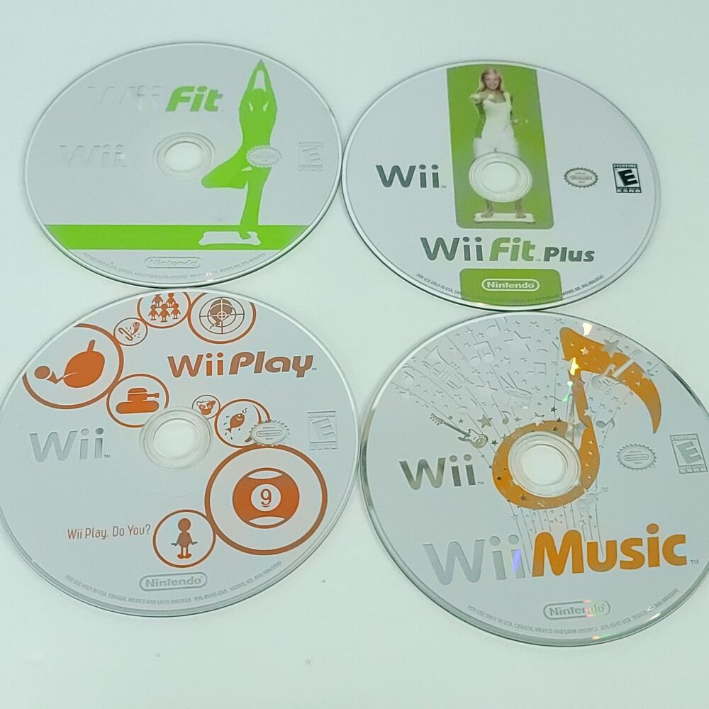 Nintendo Wii Games Lot of 4 Bundle Play Music Fit Plus